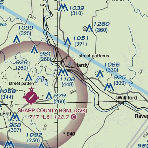 FAA VFR chart of Flat Creek, AR