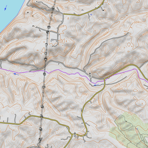 OpenTopoMap map of Dog Branch, KY