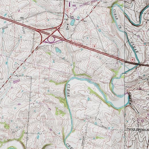 USGS 24K topo map of Dry Run, KY