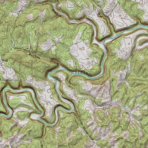 USGS 24K topo map of Elk Lick, KY