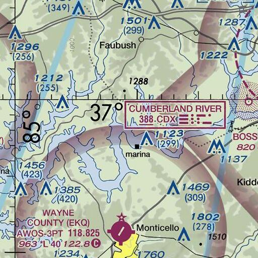 FAA VFR chart of Faubush Creek, KY