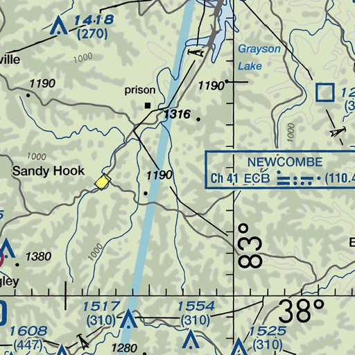 FAA VFR chart of Fraley Chapel Branch, KY