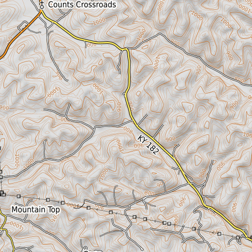 OpenTopoMap map of Goose Creek, KY