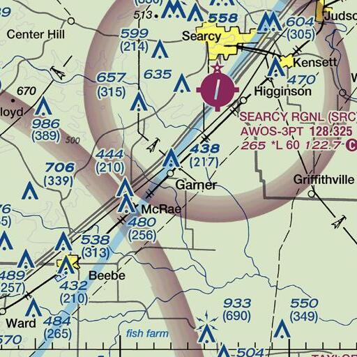 FAA VFR chart of Garner School, AR