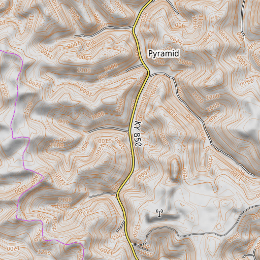 OpenTopoMap map of Hale Fork, KY