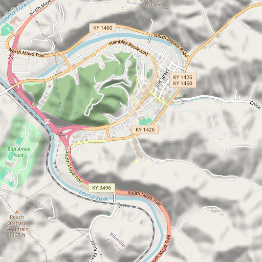 OpenStreetMap map of Harolds Branch, KY