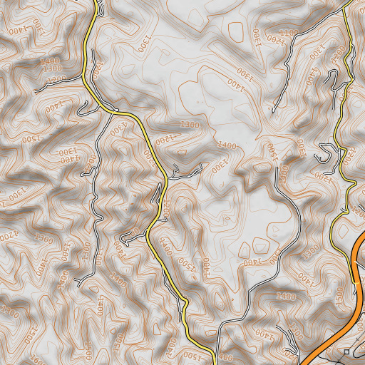 OpenTopoMap map of Harris Branch, KY