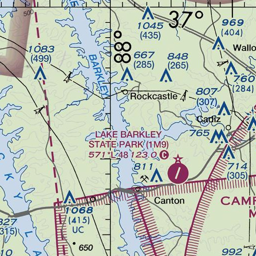 FAA VFR chart of Hillman Bluff, KY