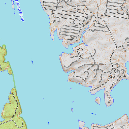 OpenTopoMap map of Hillman Bluff, KY