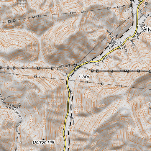 OpenTopoMap map of Howard Branch, KY