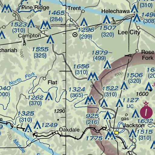 FAA VFR chart of Hunting Fork, KY