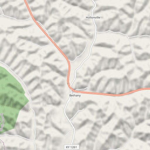 OpenStreetMap map of Hunting Fork, KY