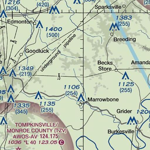 FAA VFR chart of Hurt Branch, KY