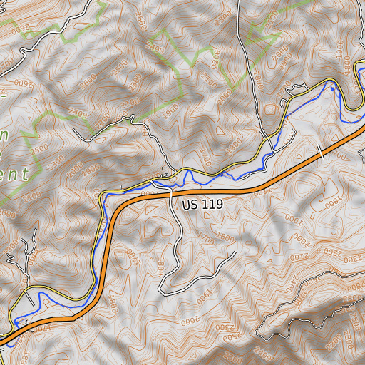 OpenTopoMap map of Jenkins Branch, KY