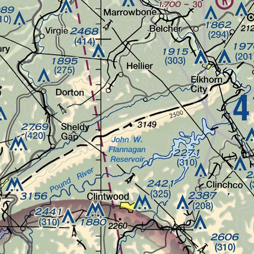 FAA VFR chart of Jesse Gap, KY