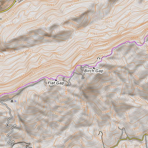 OpenTopoMap map of Jesse Gap, KY