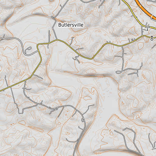 OpenTopoMap map of Johns Creek, KY