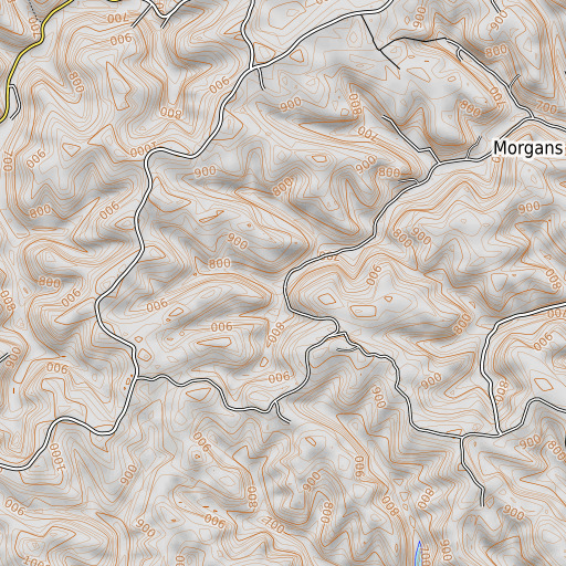 OpenTopoMap map of Johnson Branch, KY
