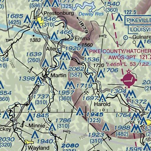 FAA VFR chart of Johnson Fork, KY