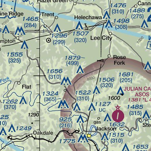 FAA VFR chart of Johnson Fork, KY