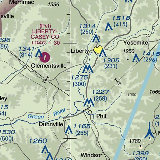 FAA VFR chart of Kettle Creek, KY