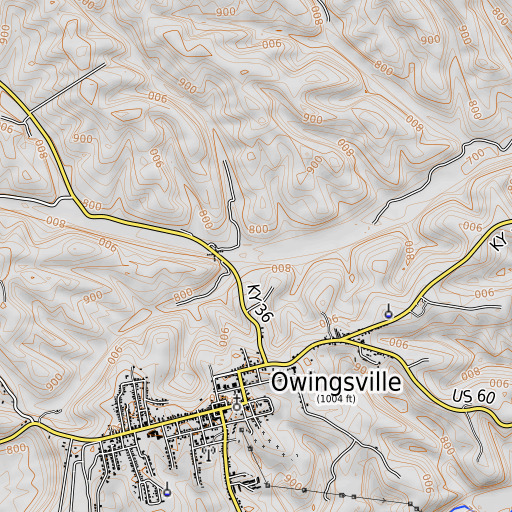 OpenTopoMap map of Lee Branch, KY