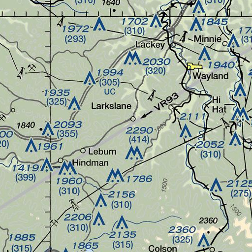 FAA VFR chart of Long Fork, KY