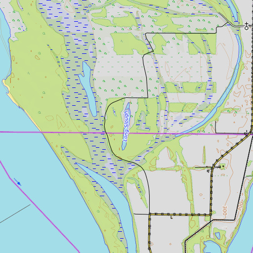 OpenTopoMap map of Long Slough, KY