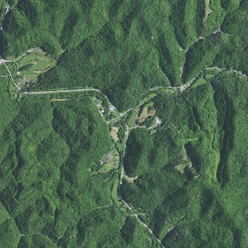 Aerial imagery of Lost Creek, KY