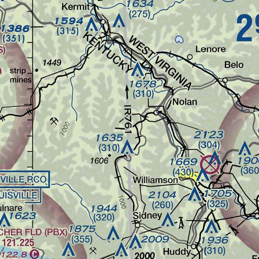 FAA VFR chart of Low Gap Fork, KY