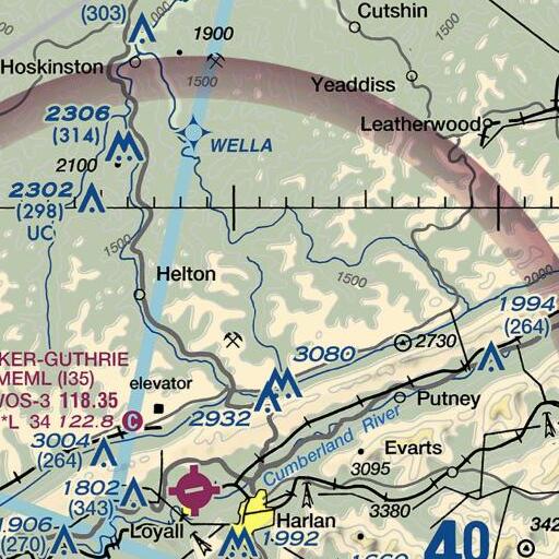FAA VFR chart of Lower Joe Fork, KY