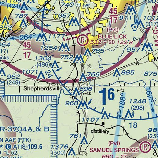 FAA VFR chart of MacDonald Knob, KY
