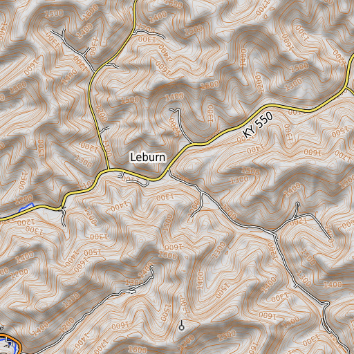 OpenTopoMap map of Mill Creek, KY
