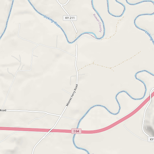 OpenStreetMap map of Moores Ferry, KY