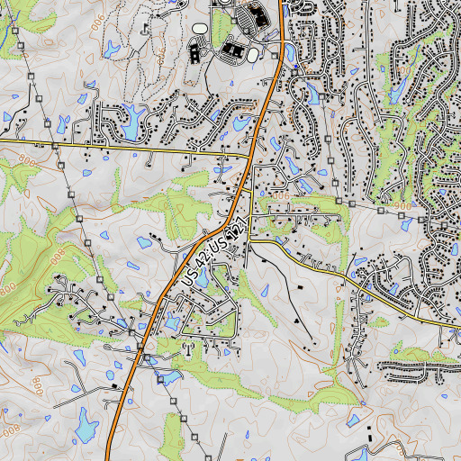 OpenTopoMap map of New Haven Elementary School, KY