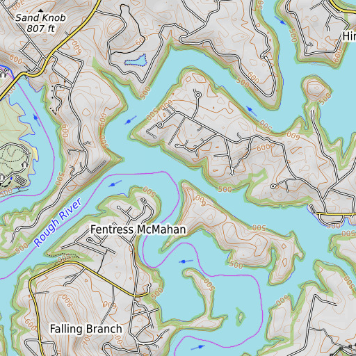 OpenTopoMap map of North Fork Rough River, KY