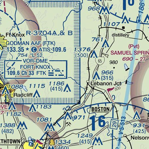 FAA VFR chart of Orms Knob, KY
