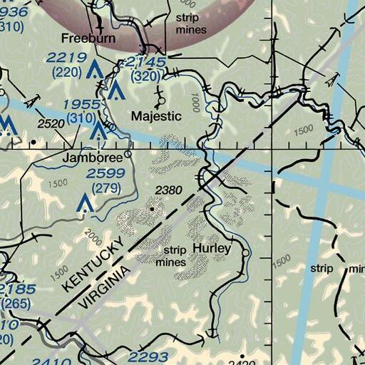 FAA VFR chart of Owen Branch, KY