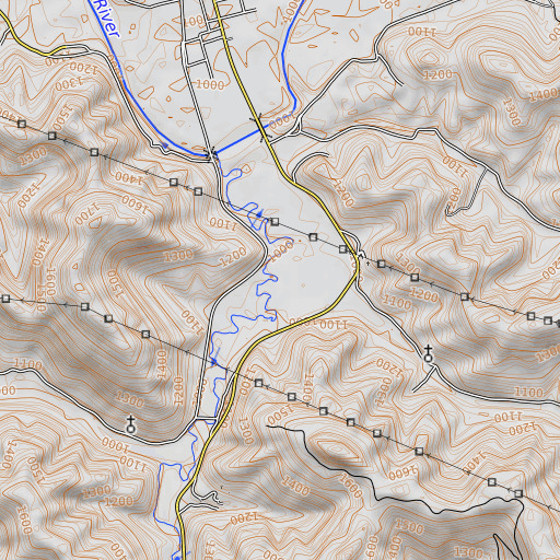 OpenTopoMap map of Owens Branch, KY
