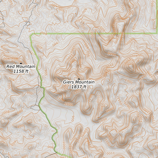 OpenTopoMap map of Giers Mountain, AZ