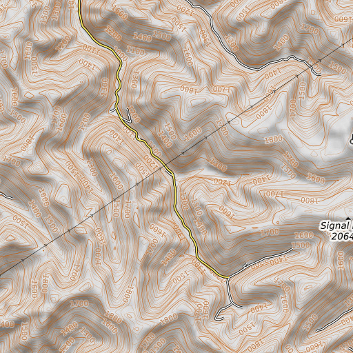 OpenTopoMap map of Poplarlick Fork, KY