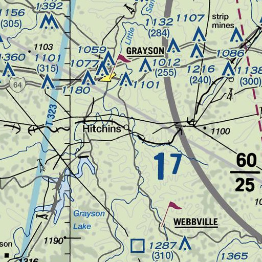 FAA VFR chart of Powell Creek, KY