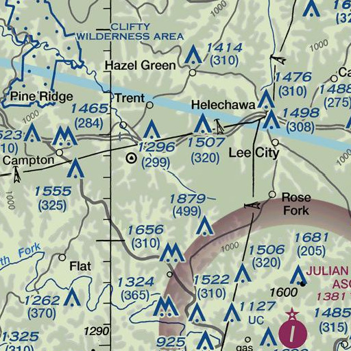 FAA VFR chart of Pryor Fork, KY