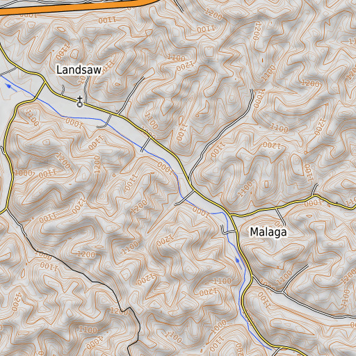 OpenTopoMap map of Pryor Fork, KY