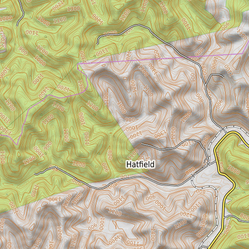 OpenTopoMap map of Rattlesnake Fork, KY