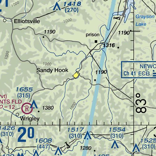 FAA VFR chart of Howards Creek, KY