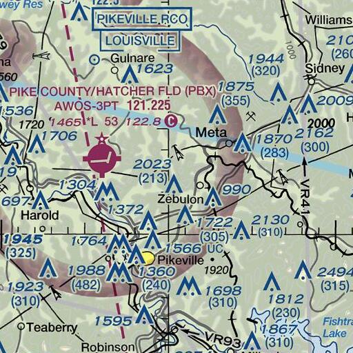 FAA VFR chart of Road Fork, KY