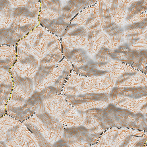 OpenTopoMap map of Road Fork, KY