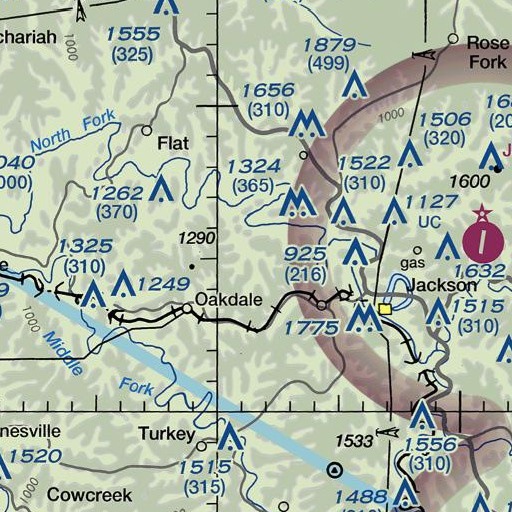 FAA VFR chart of Road Fork, KY