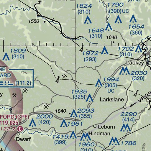 FAA VFR chart of Rockhouse Branch, KY